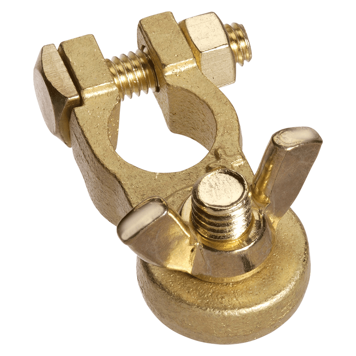 Heavy Duty Wingnut Brass Battery Positive Terminal (Blister 1)