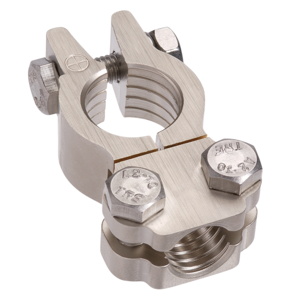 Satin Forged Brass Heavy Duty Saddle - Positive Terminal (Blister 1)