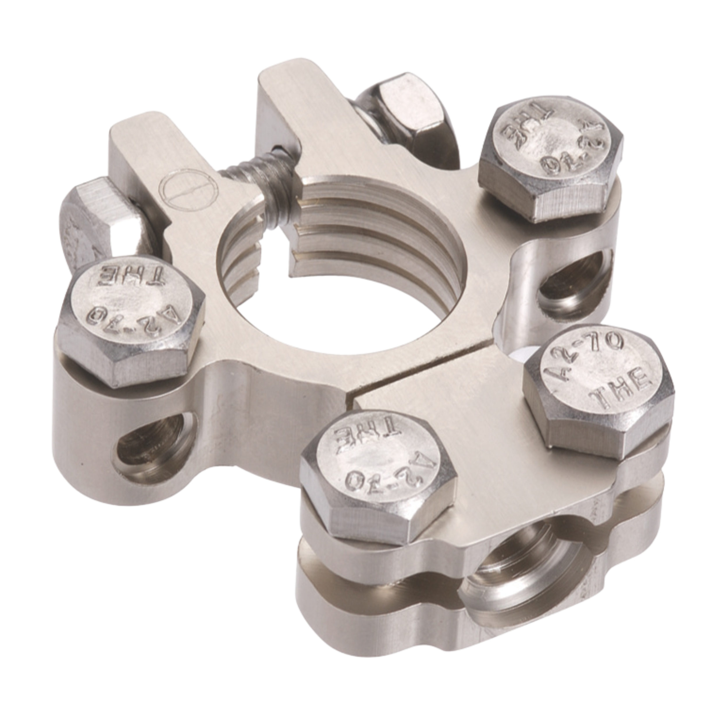Satin Forged Brass Saddle with Dual Auxiliary - Negative Terminal (Blister 1)