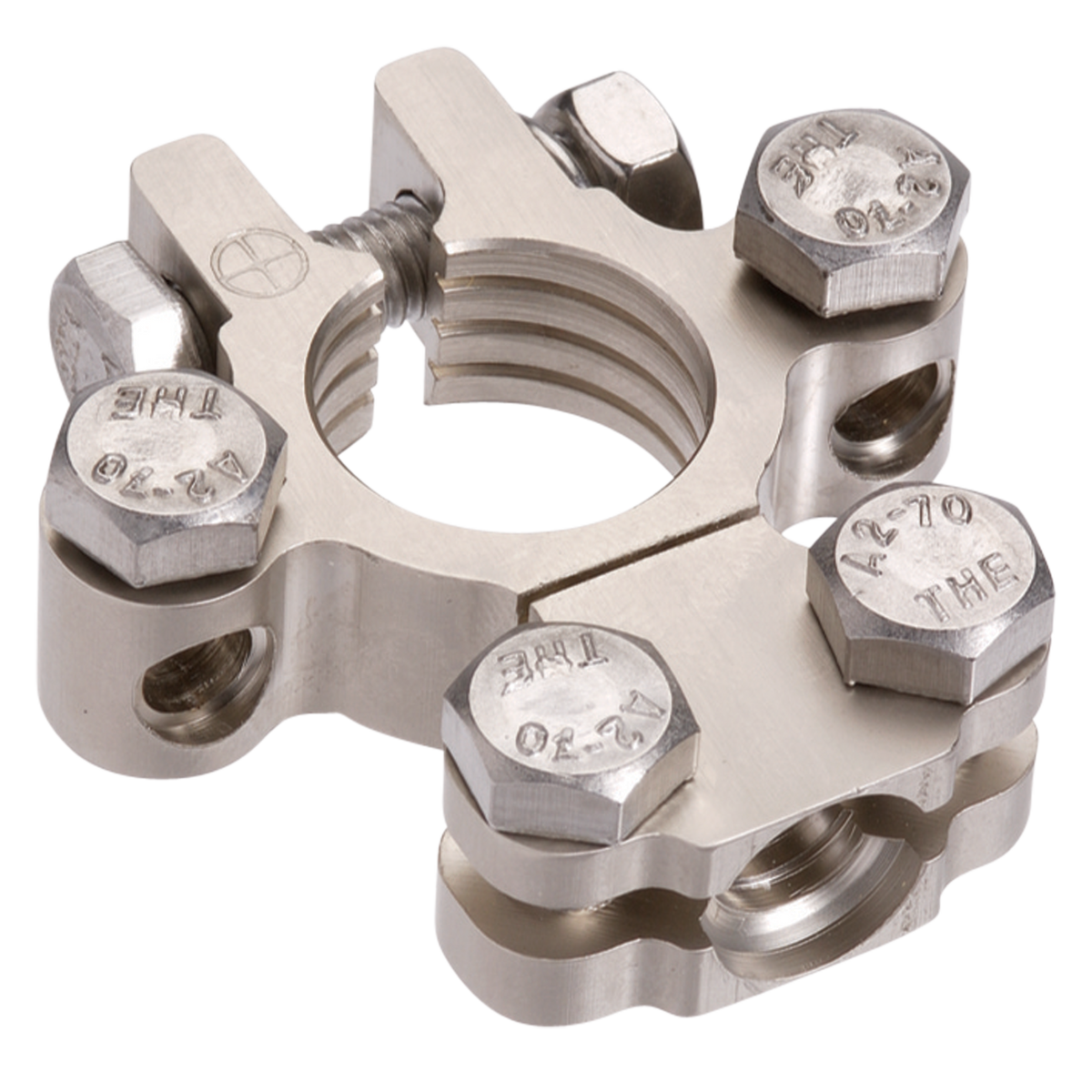 Satin Forged Brass Saddle with Dual Auxiliary - Positive Terminal (Blister 1)