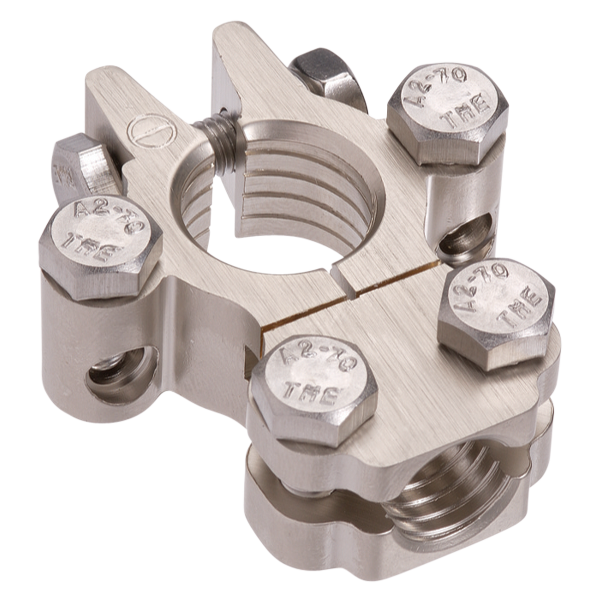 Satin Forged Brass Heavy Duty Saddle with Dual Auxiliary - Negative Terminal (Blister 1)