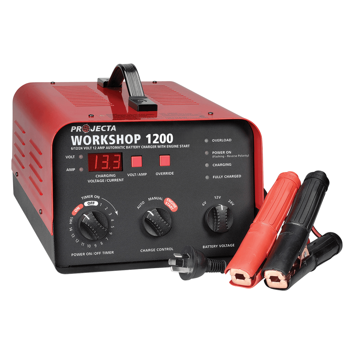 6/12/24V Automatic and manual 12 Amp 2 Stage Battery Charger