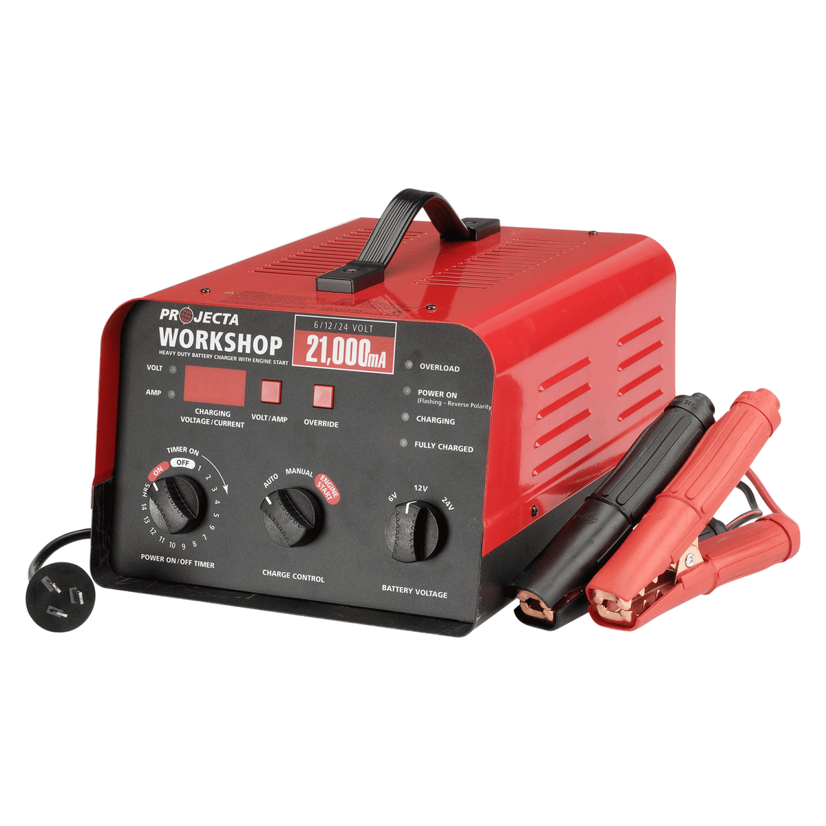 6/12/24V Automatic & Manual 21 Amp 2 Stage Battery Charger