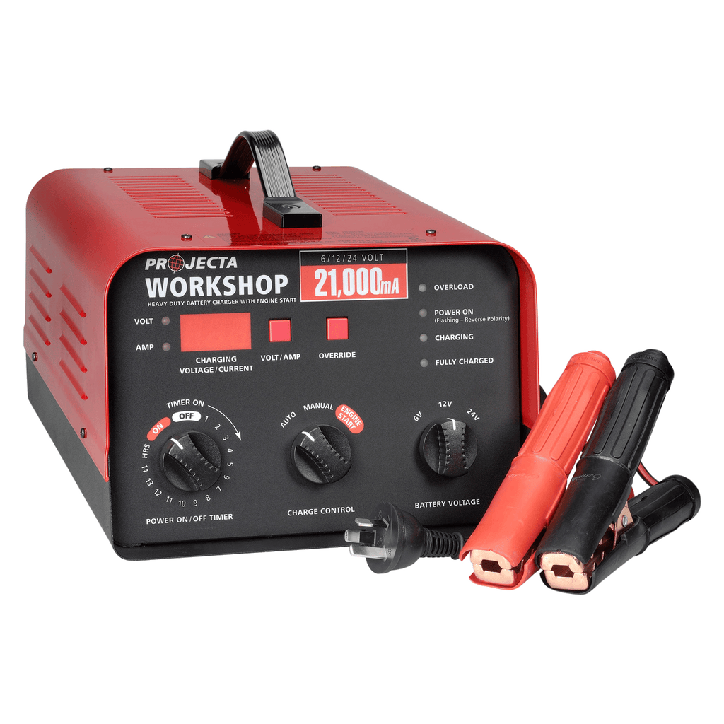 6/12/24V Automatic & Manual 21 Amp 2 Stage Battery Charger