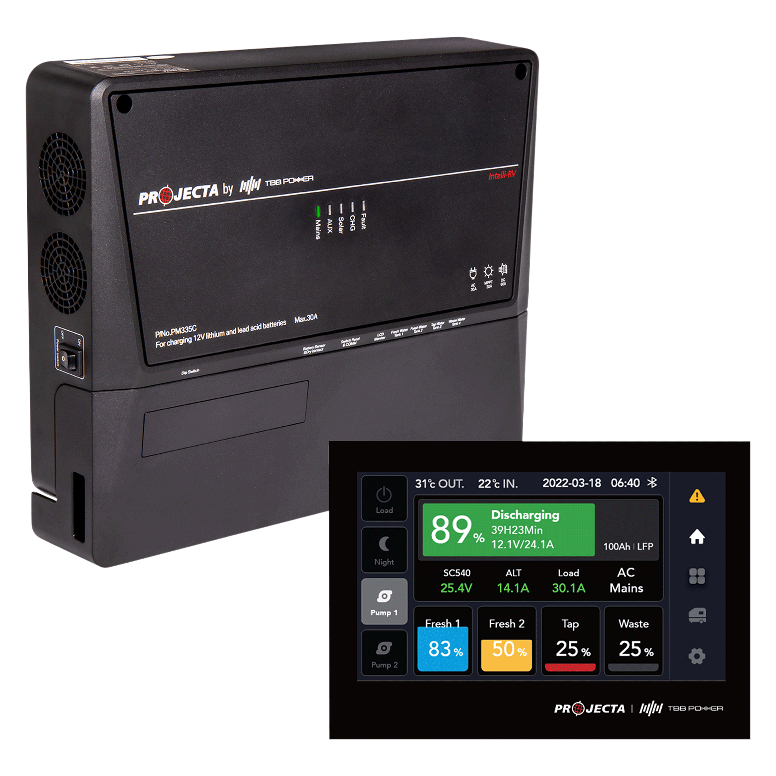 Power Management System with 4” Bluetooth Display