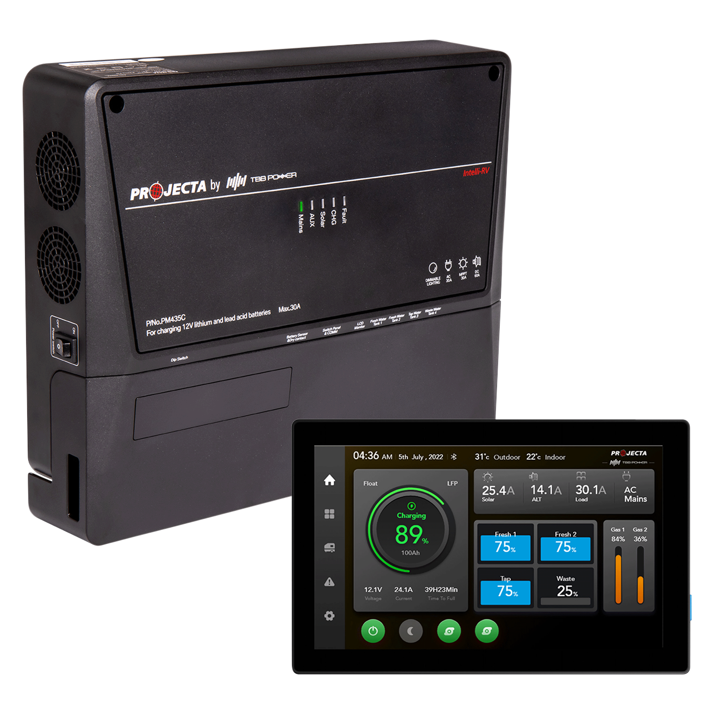 Complete Power Management System with 7” Display, Switch Panel & Sensor Kits