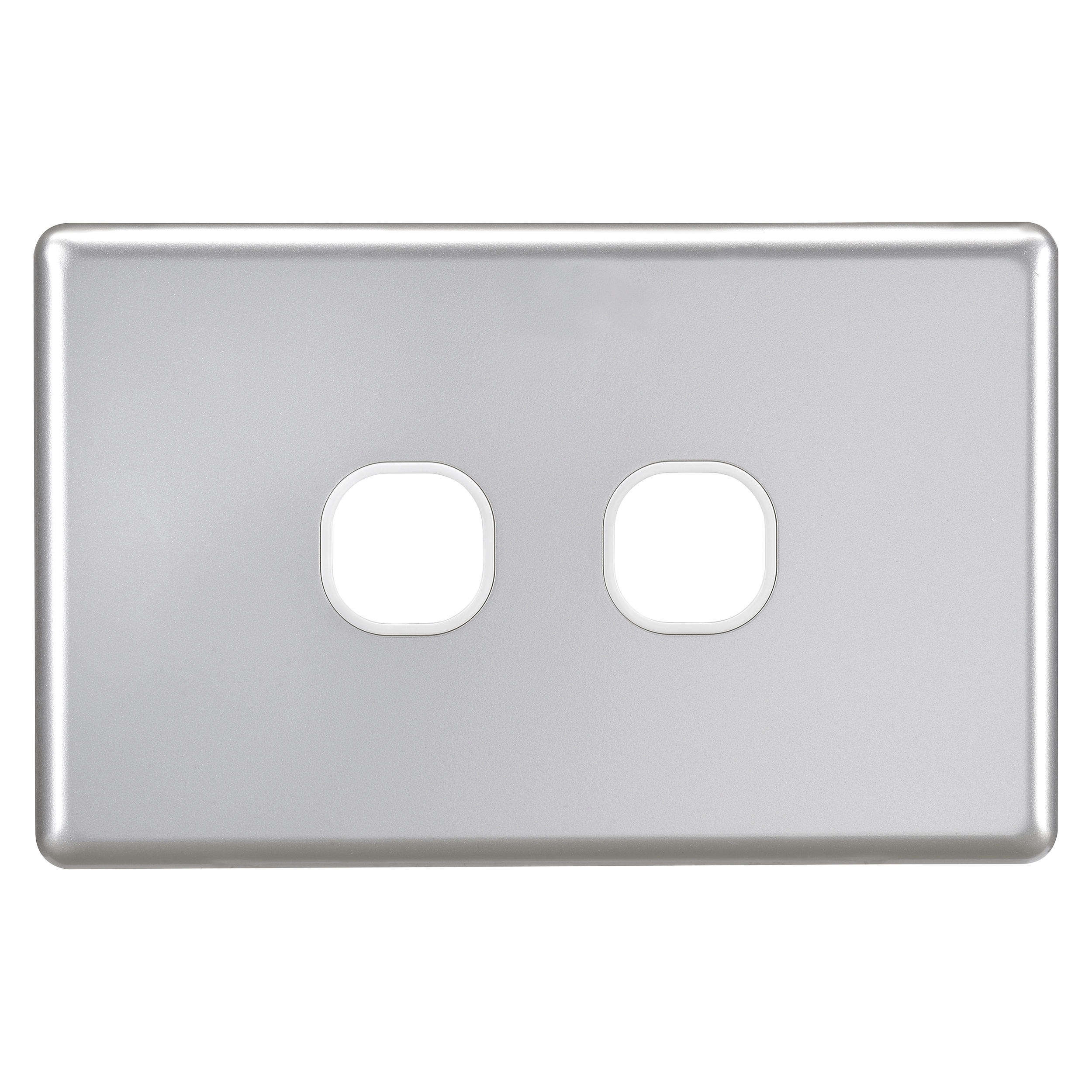 2 GANG BLANK SWITCH SILVER