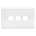 3 Gang Blank Switch Plate - White