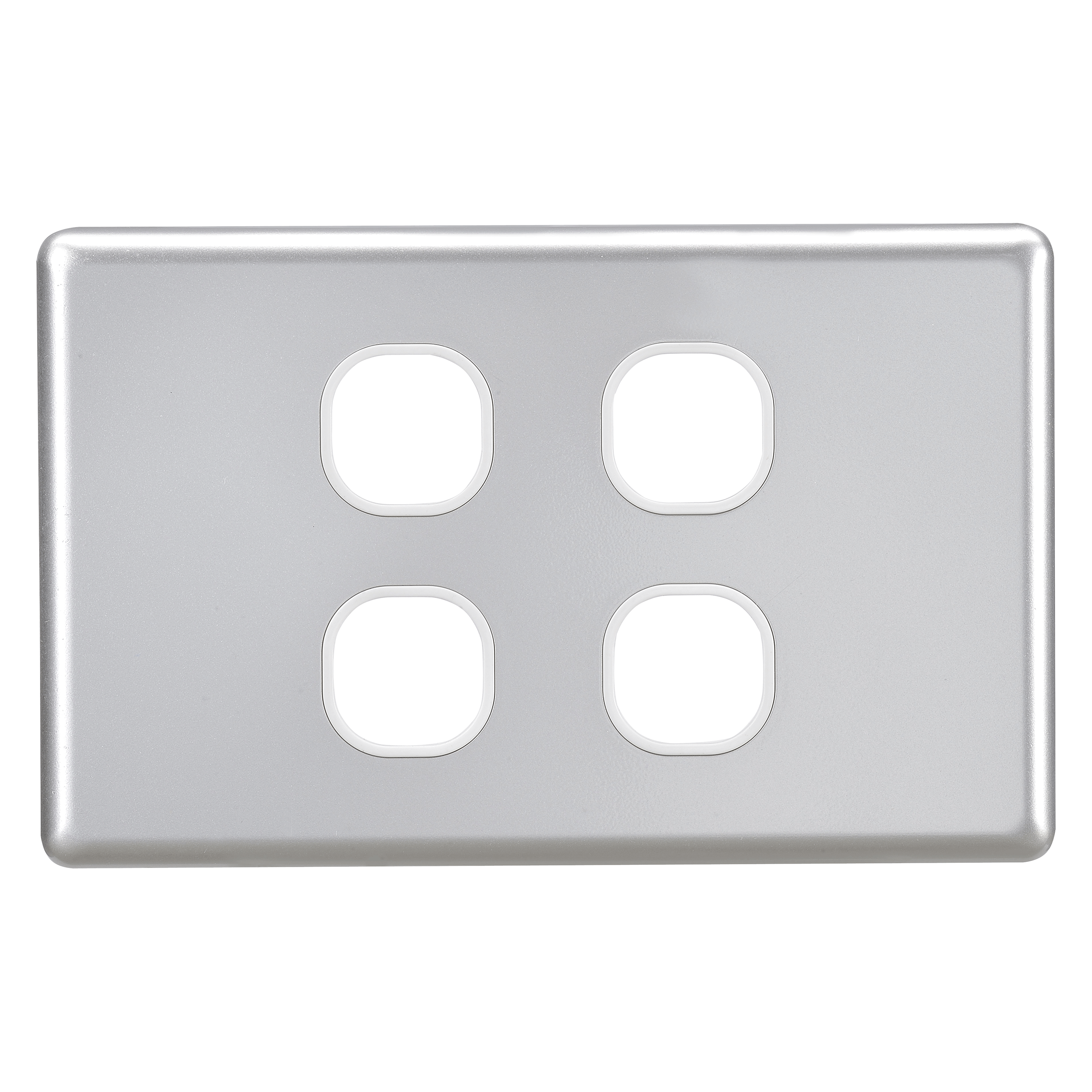 4 GANG BLANK SWITCH SILVER