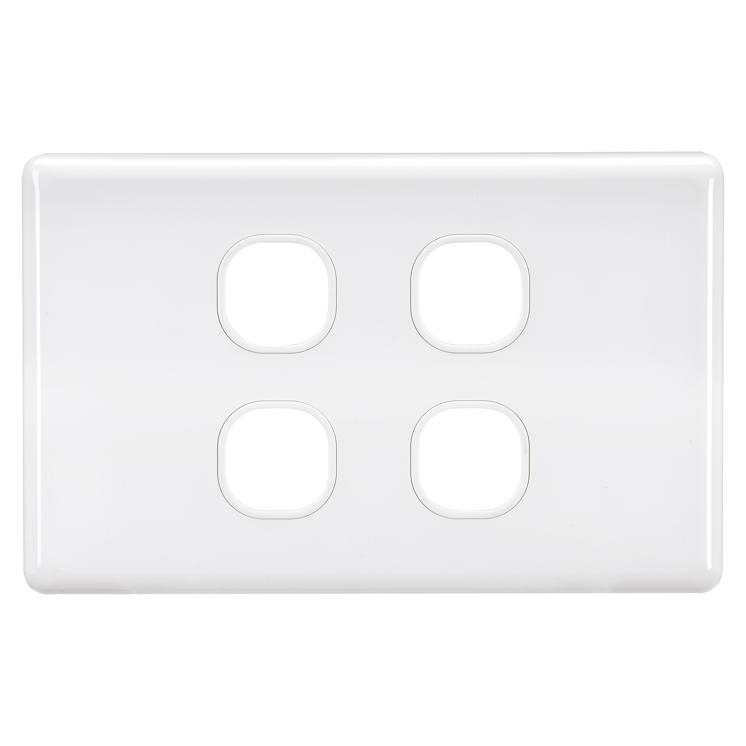 4 Gang Blank Switch Plate - White