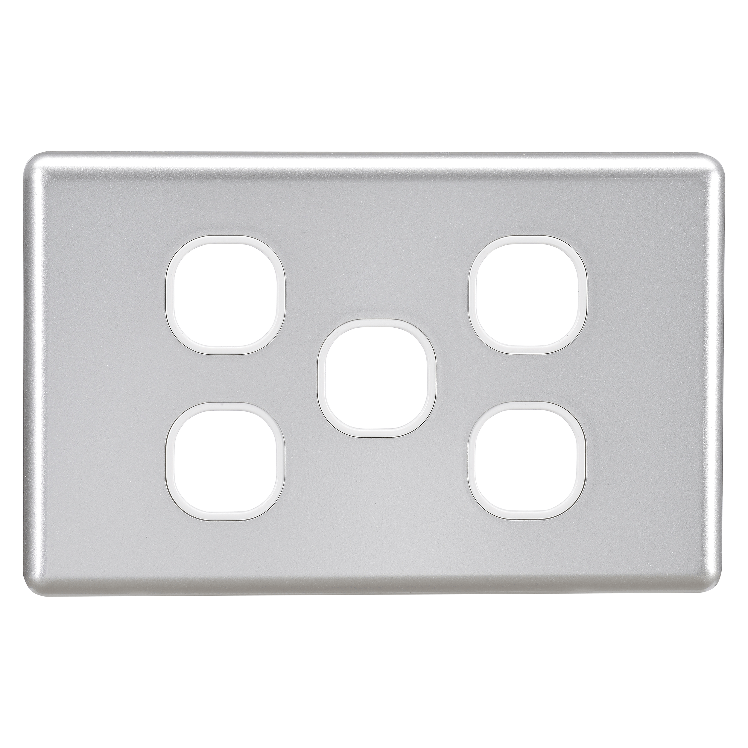 5 GANG BLANK SWITCH SILVER