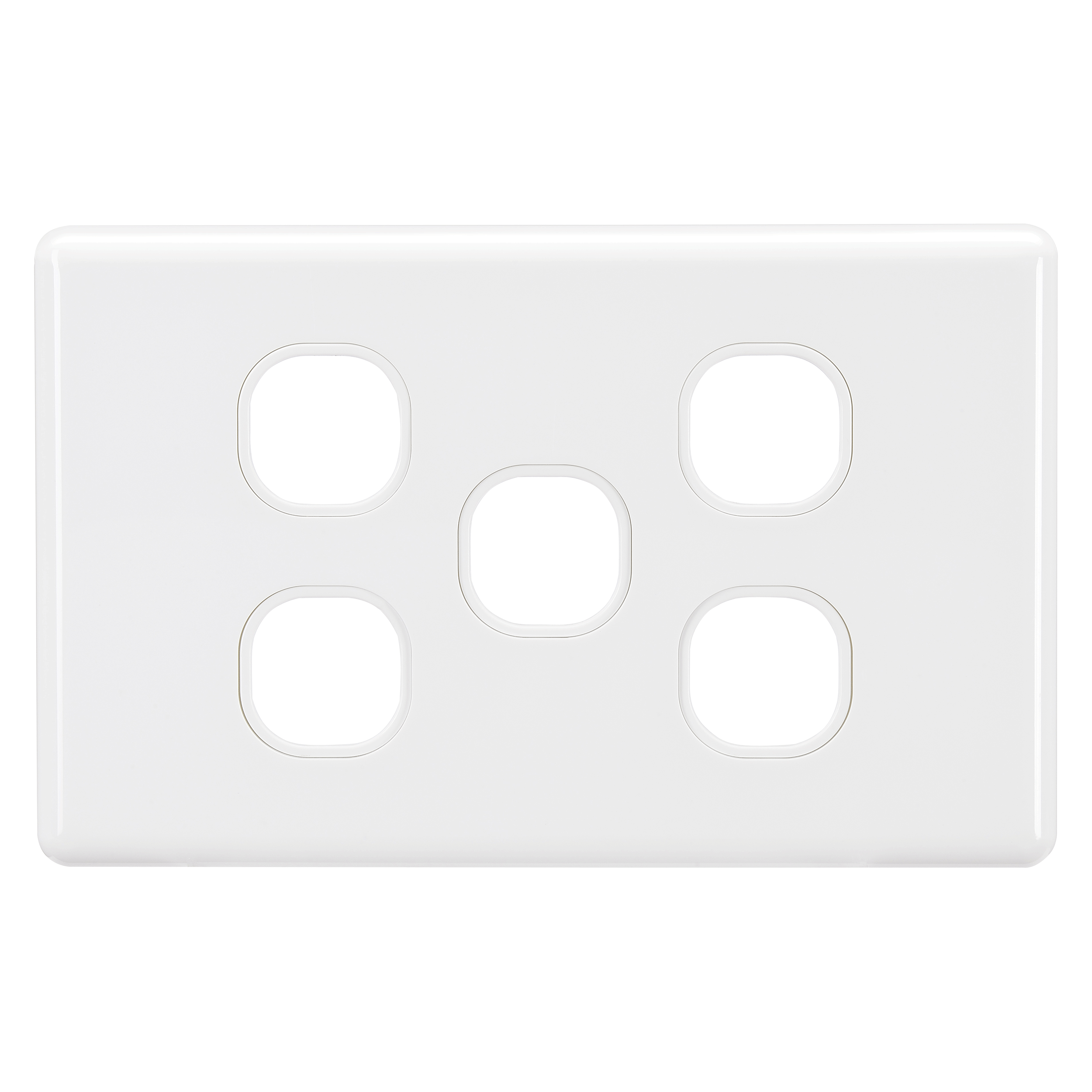 5 Gang Blank Switch Plate - White