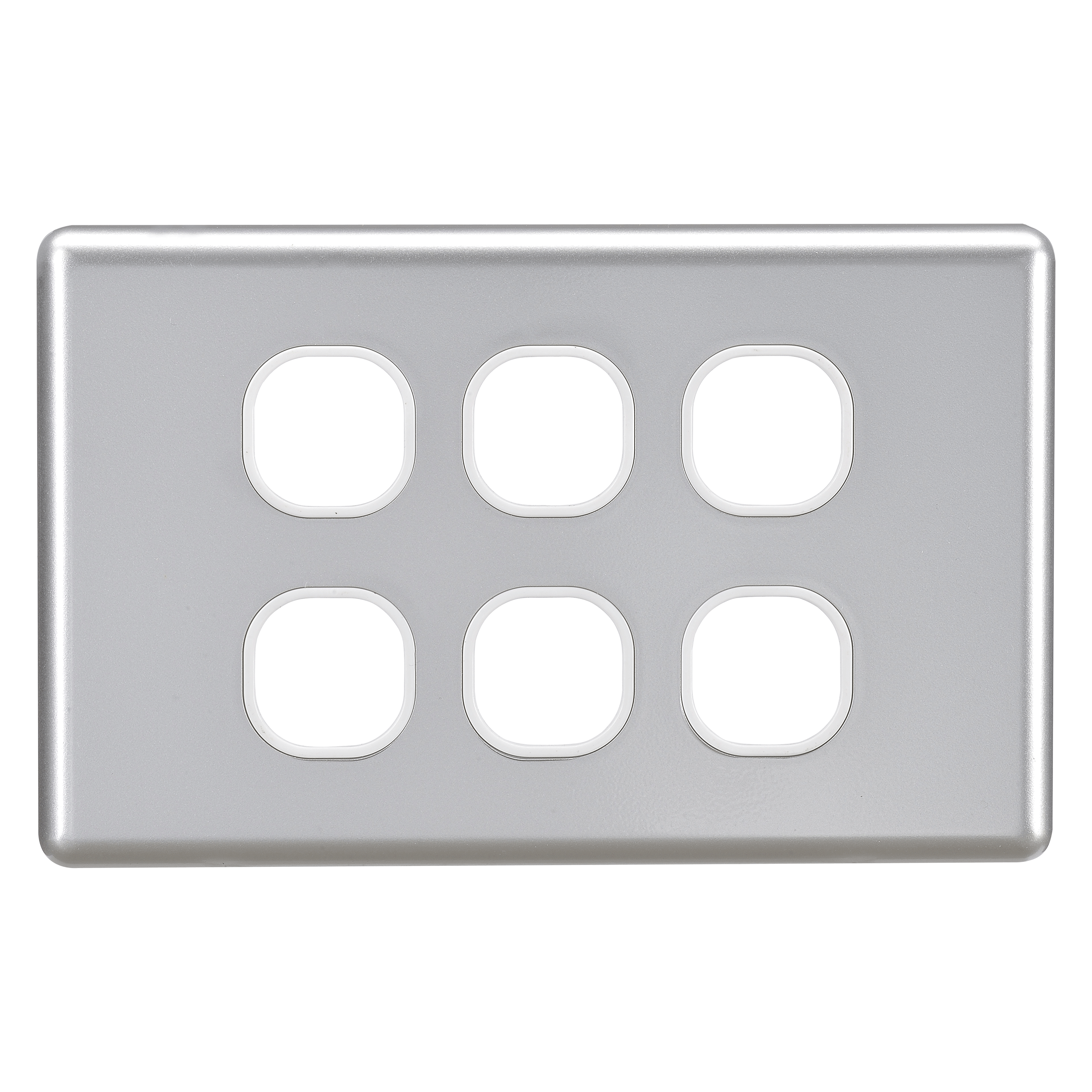 6 GANG BLANK SWITCH SILVER