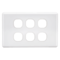 6 Gang Blank Switch Plate - White