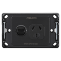 10A Single GPO Power Point - Black Without Fascia