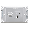 SINGLE GPO 240V 10A SILVER BASE