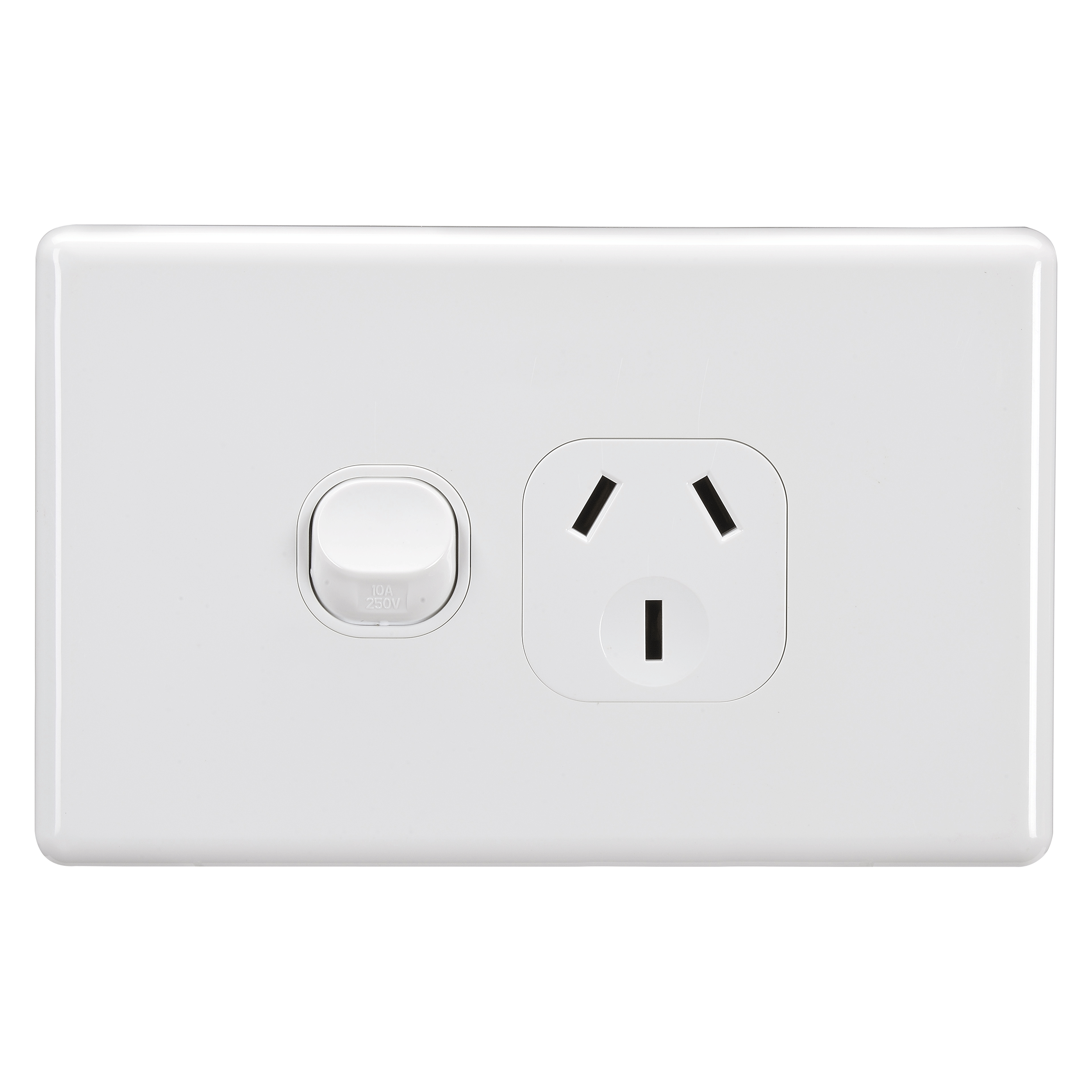 10A Single GPO Power Point - White