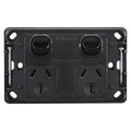 10A Double GPO Power Point - Black Without Fascia