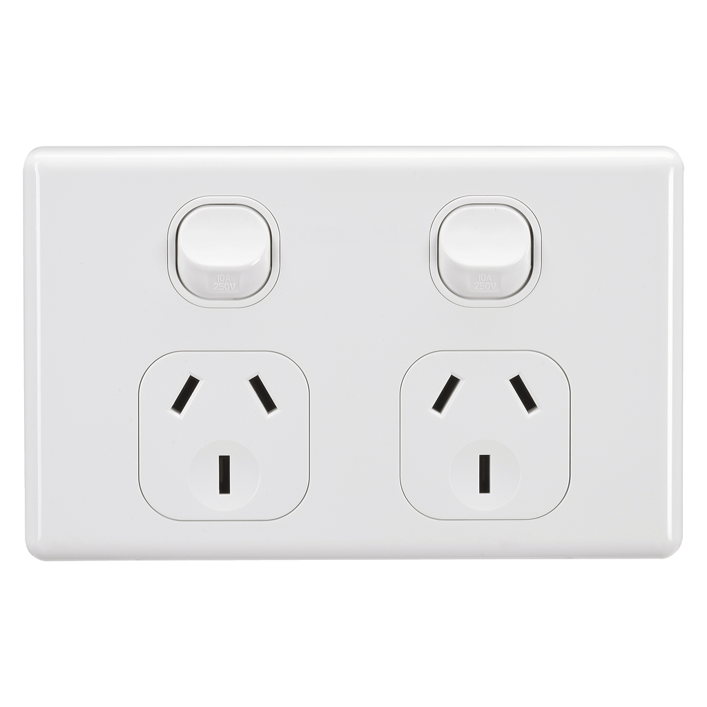 DOUBLE GPO 240V 10A WHITE